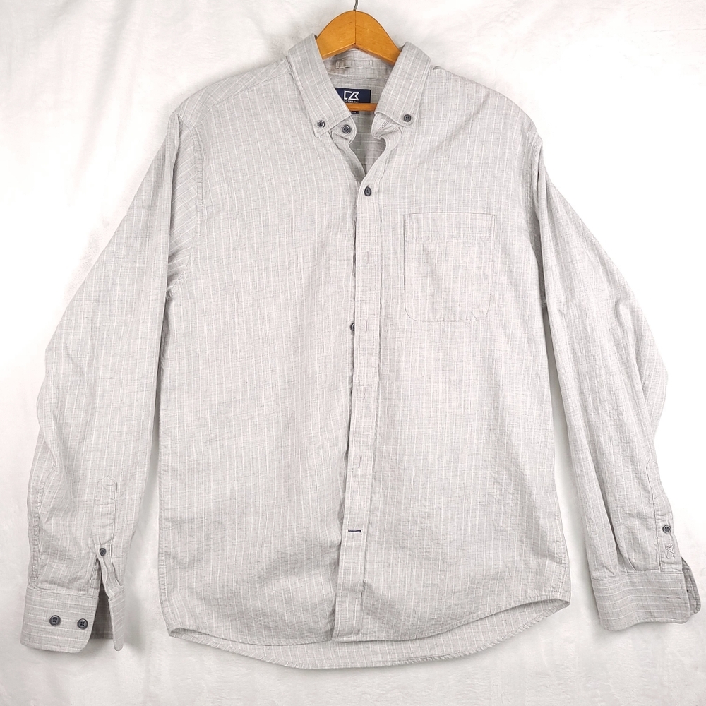 Cutter & Buck Medium Long Sleeve Button Down Shirt 100% Cotton